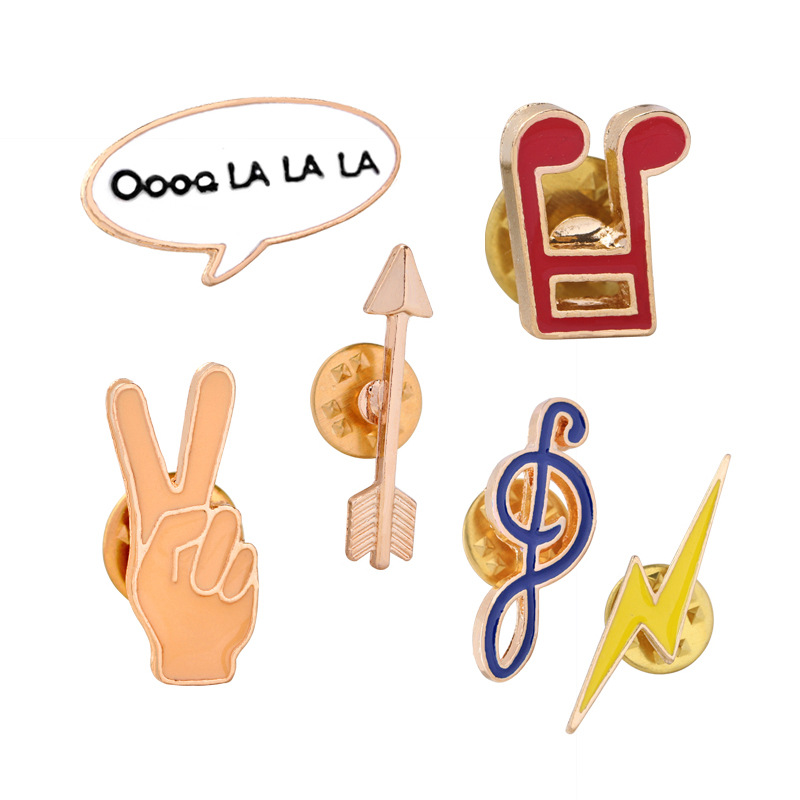 Musical Instrument Symbols - Vintage Music Symbols Gestures Metal Enamel