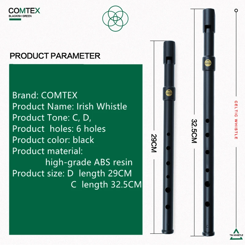 Penny Whistle D - 1Pcs High Quality Ireland COMTEX Tin