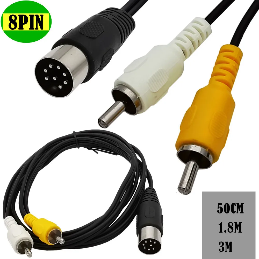 Musical Instrument Symbols - Din 8 Pin to 2RCA Cable