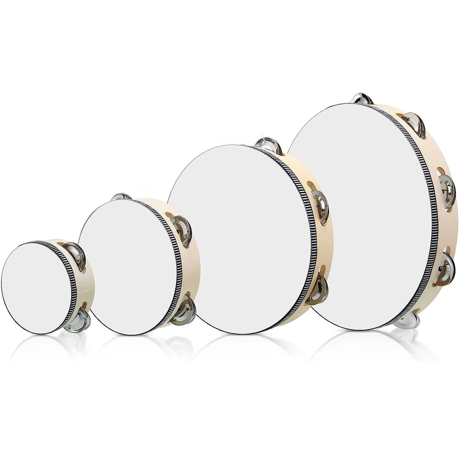 Musical Instrument Band - Miwayer Wooden Tambourine with Metal Jingles