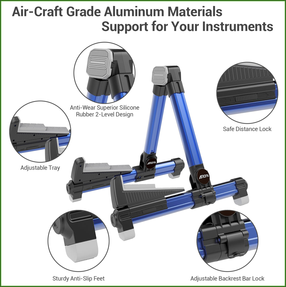 Foldable Aluminum Guitar Stand - đánh giá và giá Musical Instruments Easy