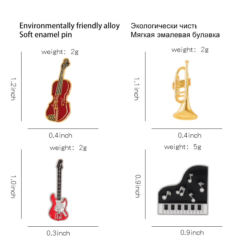 Concert Enamel Pin Piano Violi - đánh giá và giá Musical Instrument Symbols